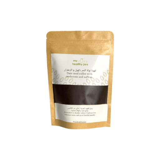 Date seed coffee with cardamom and saffron
