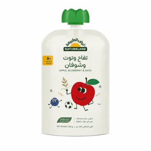 هريس التفاح والتوت الأزرق والشوفان (100 g)