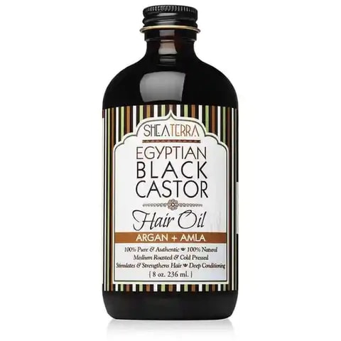 زيت الشعر بزيت الخروع الأسود المصري وأرغان وأملا (236 ml)