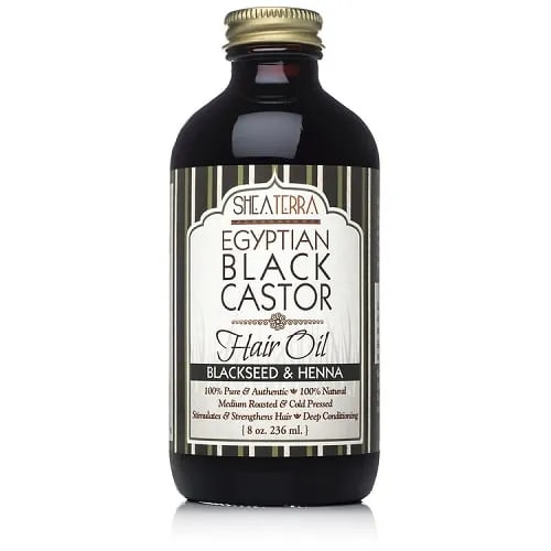 زيت لإصلاح الشعر ونموه بزيت الخروع المصري الأسود وحبة البركة والحناء (236 ml)