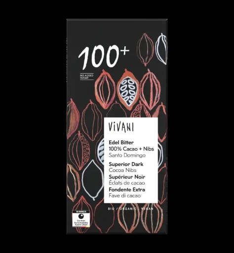 100% Superior Dark with Cocoa Nibs (80 g)