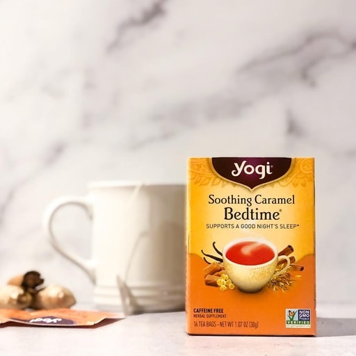 شاي الكراميل المهدئ لوقت النوم، خالٍ من الكافيين، 16 Tea Bags