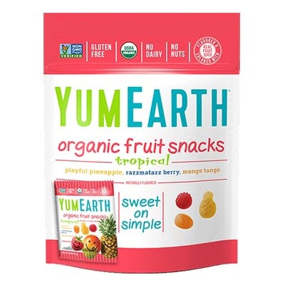 Organic Fruit Snacks, Tropical Flavors - 10 Pieces Pack