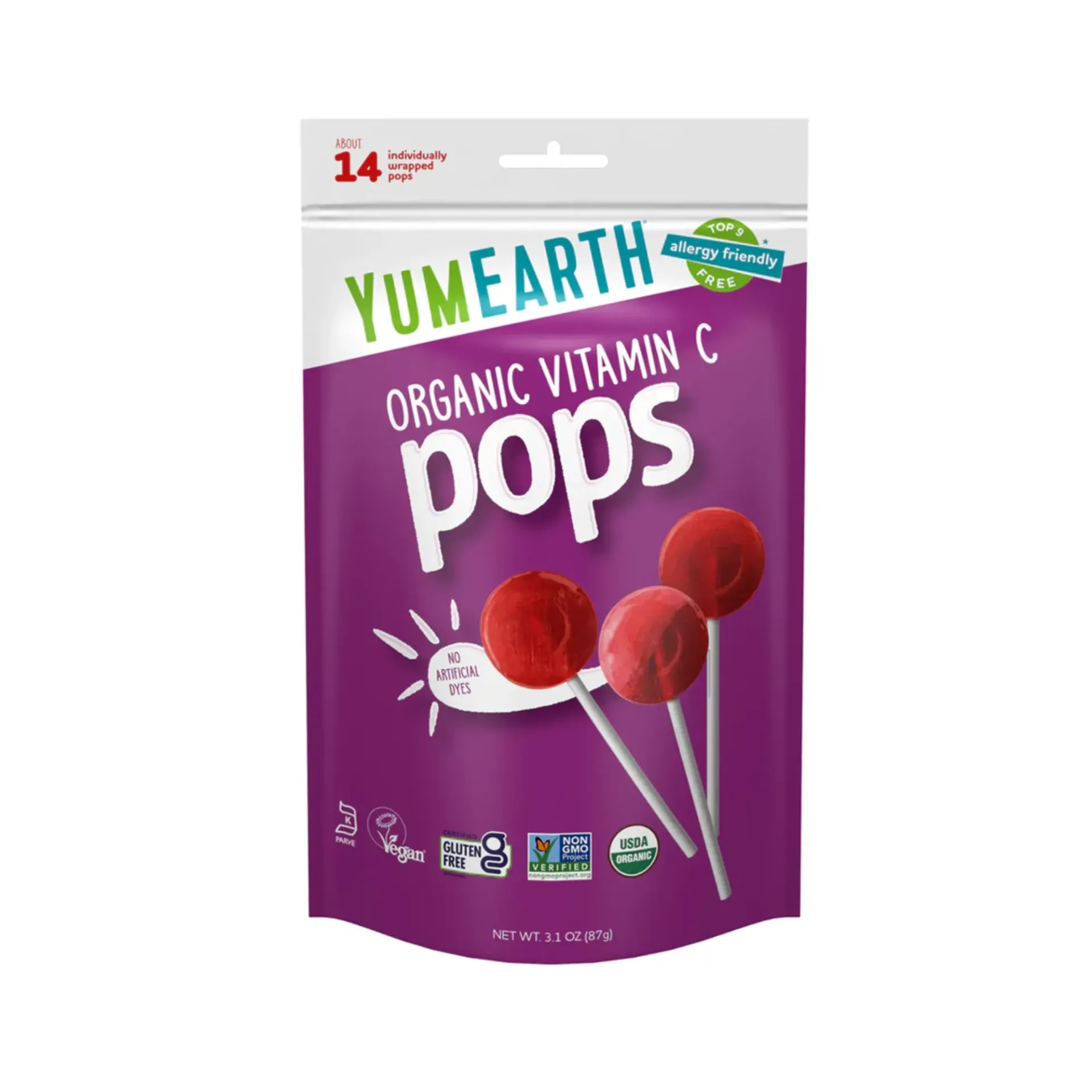 Organic Pops, Vitamin C, Assorted Flavors (14 Pops)