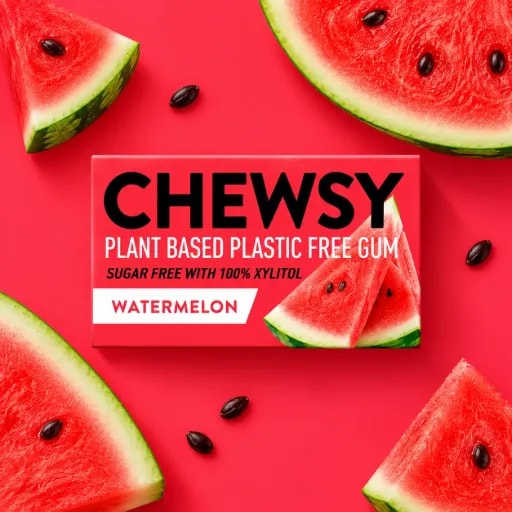 Plant based Plastic Free Gum, Watermelon (15 g)