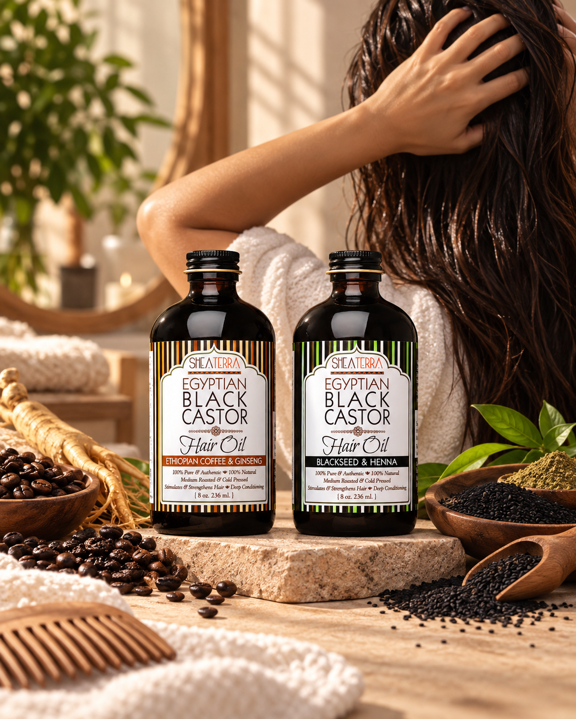 Ethiopian Coffee & Ginseng + Black Seed & Henna Hair Duo
