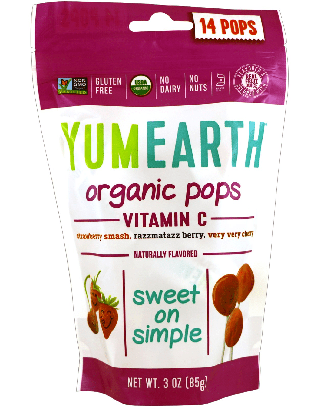 Vitamin C pops YumEarth, Organic Vitamin C Pops, 14 Pops - Image 1