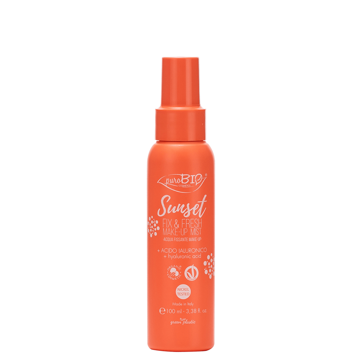 purobio-sunset-FIXFRESH-MAKE-UP-MIST-acqua-fissante-bio PuroBIO Cosmetics, Sunset Fix & Fresh Make-up Mist (100 ml) - Image 1