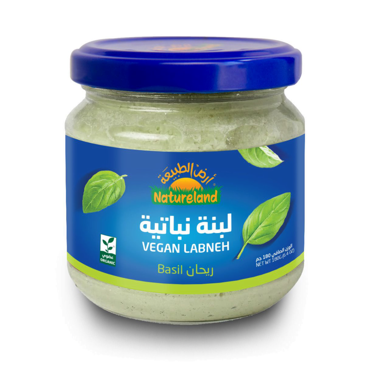 Nature Land, Organic Vegan Labneh, Basil (180 g) - Image 1