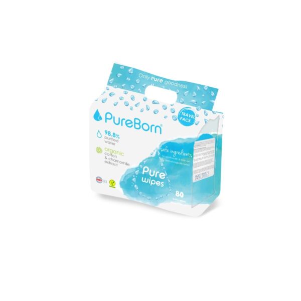 Pureborn, Organic Chamomile Baby Wipes (8 packs, 80 wipes)