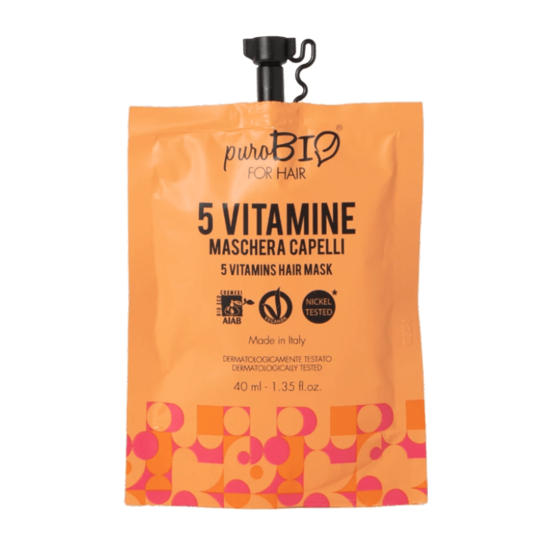 Soft dusky pink (2) Purobio, FOR HAIR 5 Vitamins Mask (40 ml) - Image 1