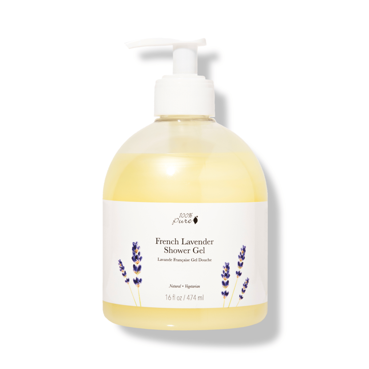 100% Pure , French Lavender Shower Gel (474ml) - Image 1