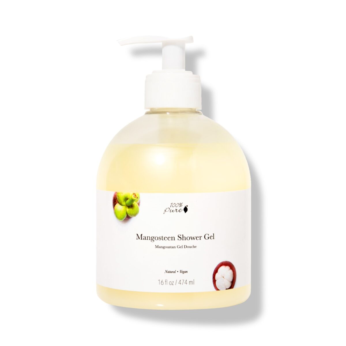 1BSGM16OZ_Mangosteen_Shower_Gel_16oz_Primary 100% Pure , Mangosteen Shower Gel (474ml) - Image 1